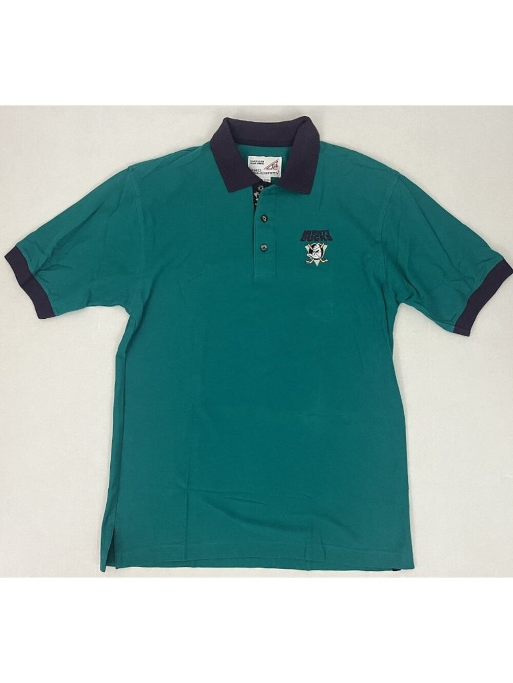 American Team Sports NHL Men's M Anaheim Mighty Ducks Green Polo Shirt NWT